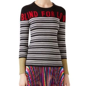 GUCCI, Blind for Love Striped cashmere sweater, jumper. Medium.